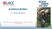 Kathleen Ruther - ST - Nutrition and Dietetics