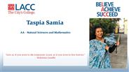 Taspia Samia - AA - Natural Sciences and Mathematics