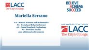Mariella Serrano - AA - Natural Sciences and Mathematics