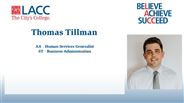 Thomas Tillman - AA - Human Services Generalist
