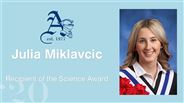 Julia Miklavcic - Recipient of the Science Award