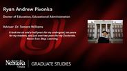 Ryan Andrew Pivonka - Doctor of Education - Educational Administration 
