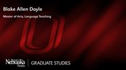 Blake Allen Doyle - Master of Arts - Language Teaching 