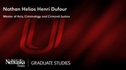 Nathan Helios Henri Dufour - Master of Arts - Criminology and Criminal Justice 