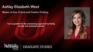Ashley Elizabeth West - Master of Arts - Critical and Creative Thinking 