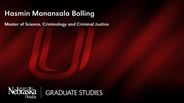 Hasmin Manansala Bolling - Master of Science - Criminology and Criminal Justice 