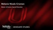 Melanie Nicole Crisman - Master of Science - Special Education 