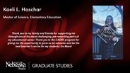 Kaeli L. Hoschar - Master of Science - Elementary Education 