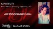 Kortnee Kica - Master of Science - Criminology and Criminal Justice 
