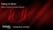 Sidney Jo Nassi - Master of Science - Secondary Education 