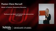 Paxton Clare Norvell - Master of Science - Elementary Education 