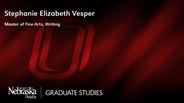 Stephanie Elizabeth Vesper - Master of Fine Arts - Writing 