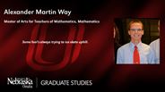 Alexander Martin Way - Master of Arts for Teachers of Mathematics - Mathematics 