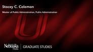 Stacey C. Coleman - Master of Public Administration - Public Administration 