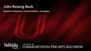 John Reising Bock - Bachelor of Science in Communication - Journalism