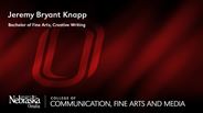 Jeremy Bryant Knapp - Bachelor of Fine Arts - Creative Writing 