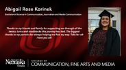 Abigail Rose Korinek - Bachelor of Science in Communication - Journalism and Media Communication