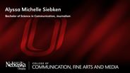 Alyssa Michelle Siebken - Bachelor of Science in Communication - Journalism