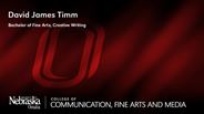 David James Timm - Bachelor of Fine Arts - Creative Writing 