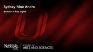 Sydney Mae Andre - Bachelor of Arts - English