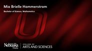 Mia Brielle Hammerstrom - Bachelor of Science - Mathematics