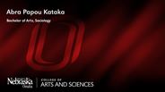 Abra Papou Kataka - Bachelor of Arts - Sociology