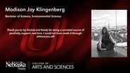 Madison Joy Klingenberg - Bachelor of Science - Environmental Science