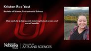 Kristen Rae Yost - Bachelor of Science - Environmental Science