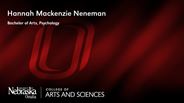 Hannah Mackenzie Neneman - Bachelor of Arts - Psychology