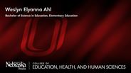 Weslyn Elyanna Ahl - Bachelor of Science in Education - Elementary Education 