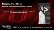 Melanie Anne Olson - Bachelor of Science in Education - Elementary Education 