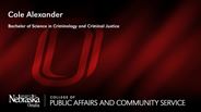 Cole Alexander - Bachelor of Science in Criminology and Criminal Justice