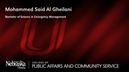 Mohammed Said Al Gheilani - Bachelor of Science in Emergency Management