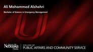 Ali Mohammed Alshehri - Bachelor of Science in Emergency Management