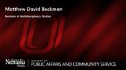 Matthew David Beckman - Bachelor of Multidisciplinary Studies
