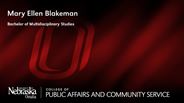 Mary Ellen Blakeman - Bachelor of Multidisciplinary Studies