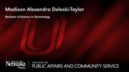Madison Alexandra Deleski-Taylor - Bachelor of Science in Gerontology