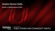 Avalisa Denise Gallo - Bachelor of Multidisciplinary Studies