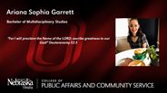Ariana Sophia Garrett - Bachelor of Multidisciplinary Studies