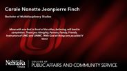 Carole Nanette Jeanpierre Finch - Bachelor of Multidisciplinary Studies
