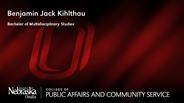 Benjamin Jack Kihlthau - Bachelor of Multidisciplinary Studies