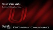 Alison Grace Lapke - Bachelor of Multidisciplinary Studies