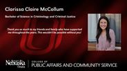 Clarissa Claire McCollum - Bachelor of Science in Criminology and Criminal Justice