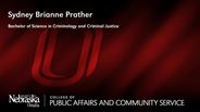 Sydney Brianne Prather - Bachelor of Science in Criminology and Criminal Justice