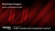 Nomindari Tsogtoo - Bachelor of Multidisciplinary Studies