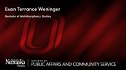 Evan Terrance Weninger - Bachelor of Multidisciplinary Studies