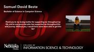 Samuel David Beste - Bachelor of Science in Computer Science