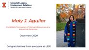 Maly Aguilar - Candidate for Master of Human Resources and Industrial Relations - December 2020 - Congratulations from everyone at LER!