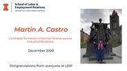 Martin Castro - Candidate for Master of Human Resources and Industrial Relations - December 2020 - Congratulations from everyone at LER!