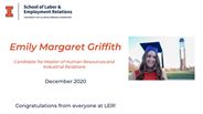 Emily Griffith - Candidate for Master of Human Resources and Industrial Relations - December 2020 - Congratulations from everyone at LER!
